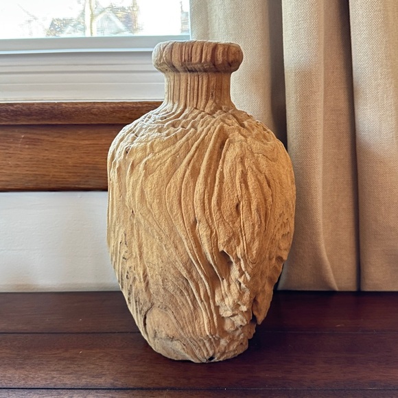 Vintage Other - Wood Turned Teak Vase